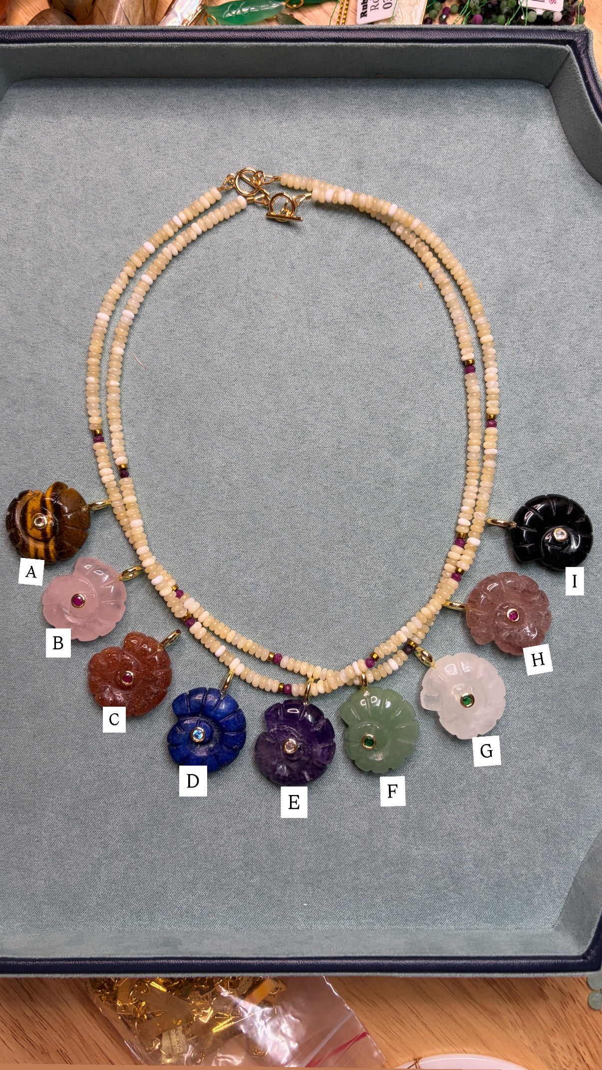 Amethyst Gemstone Nautilus, Rubies, Brass + Calcite
