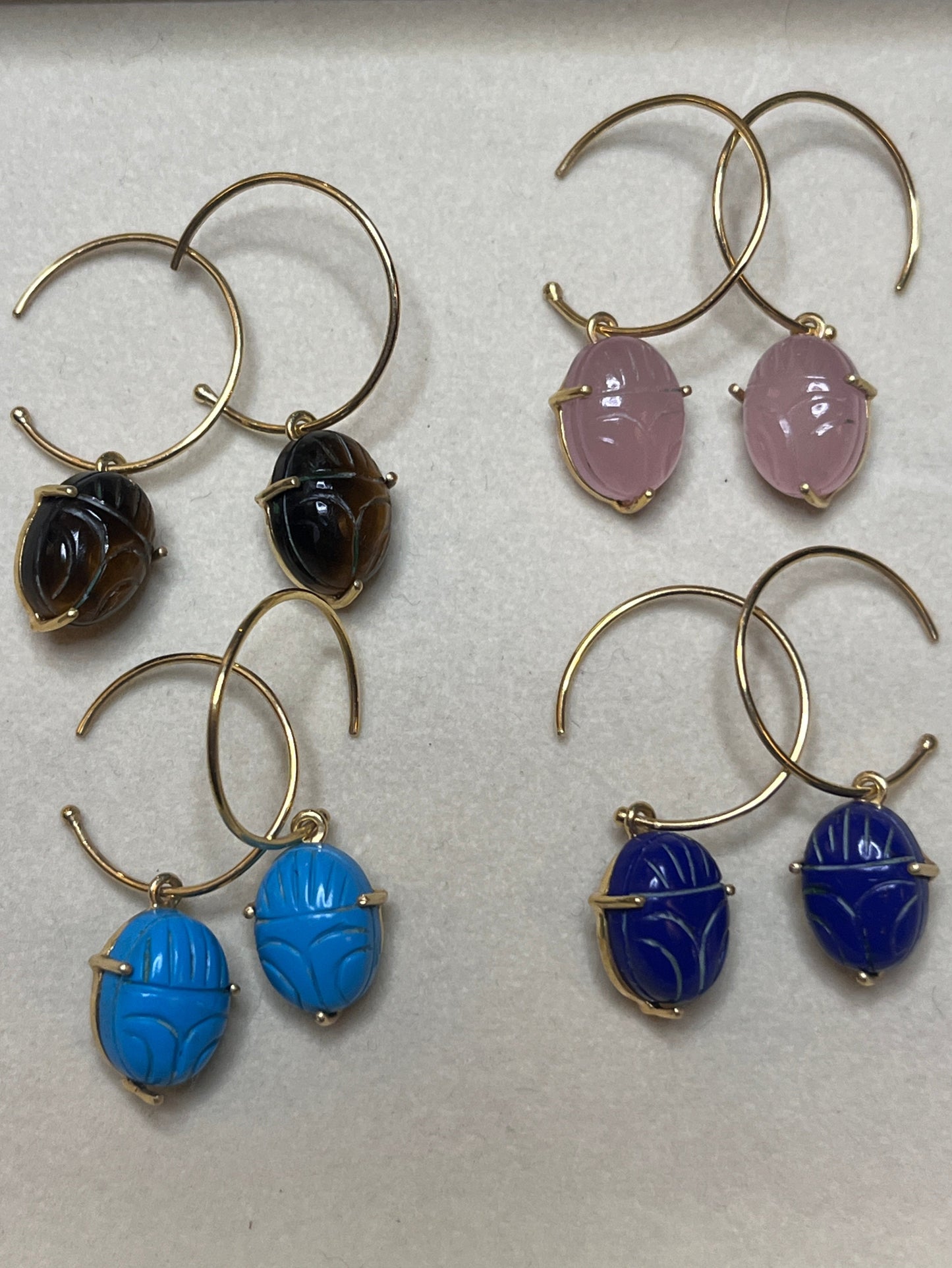 Scarab Hoop Earrings