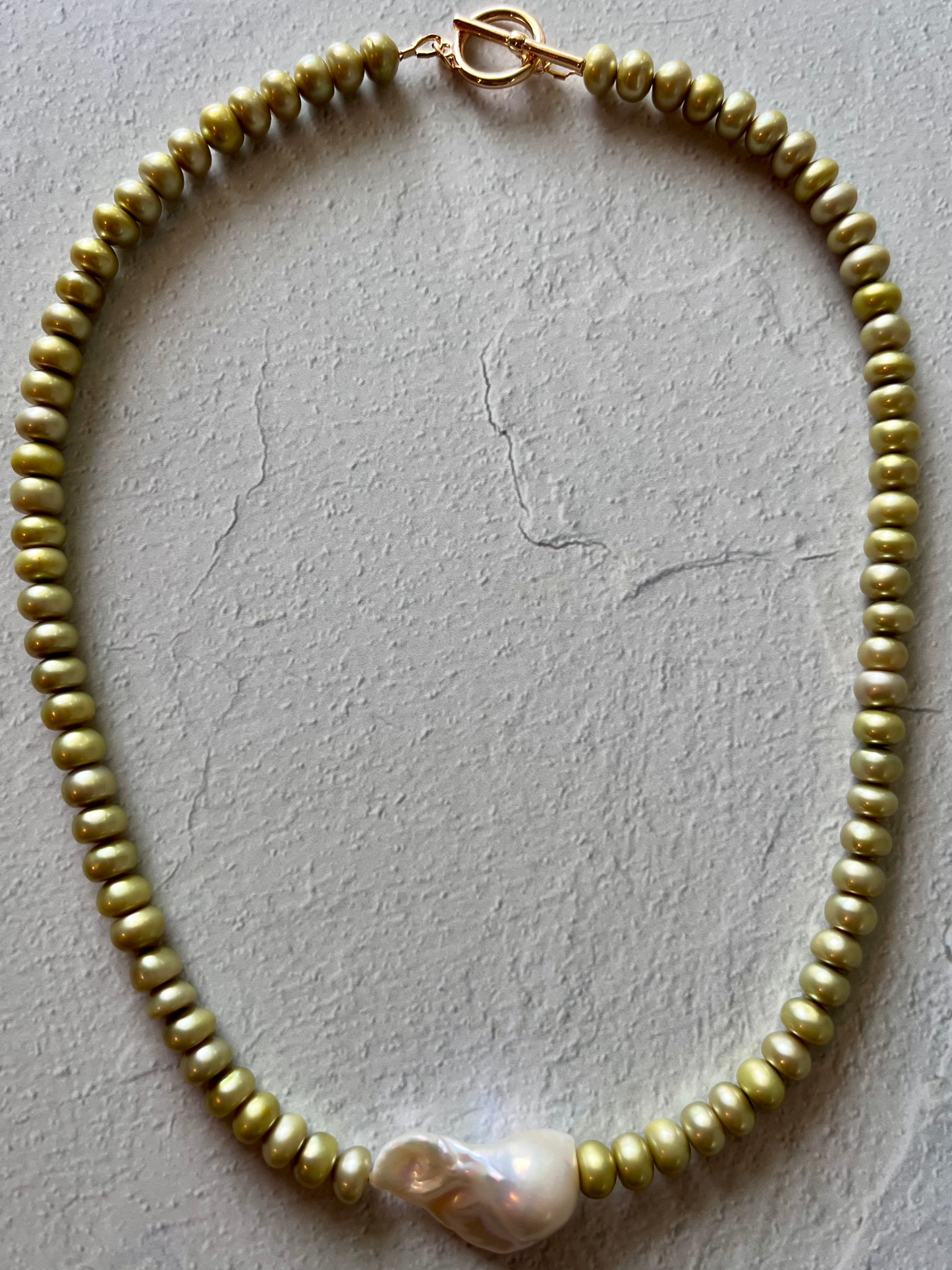 Green Pearls + Baroque Pearl