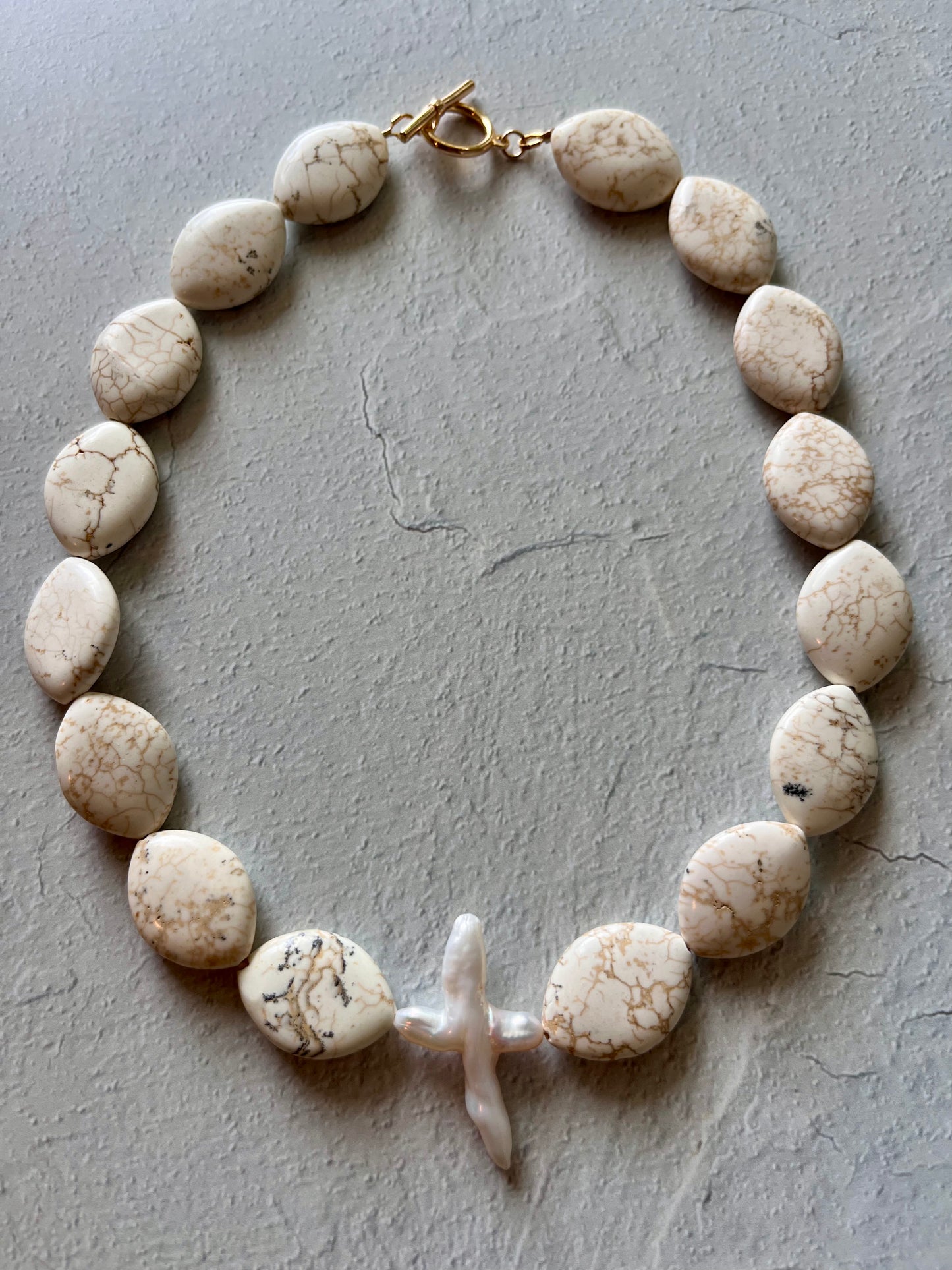 Vertical Cross + White Turquoise