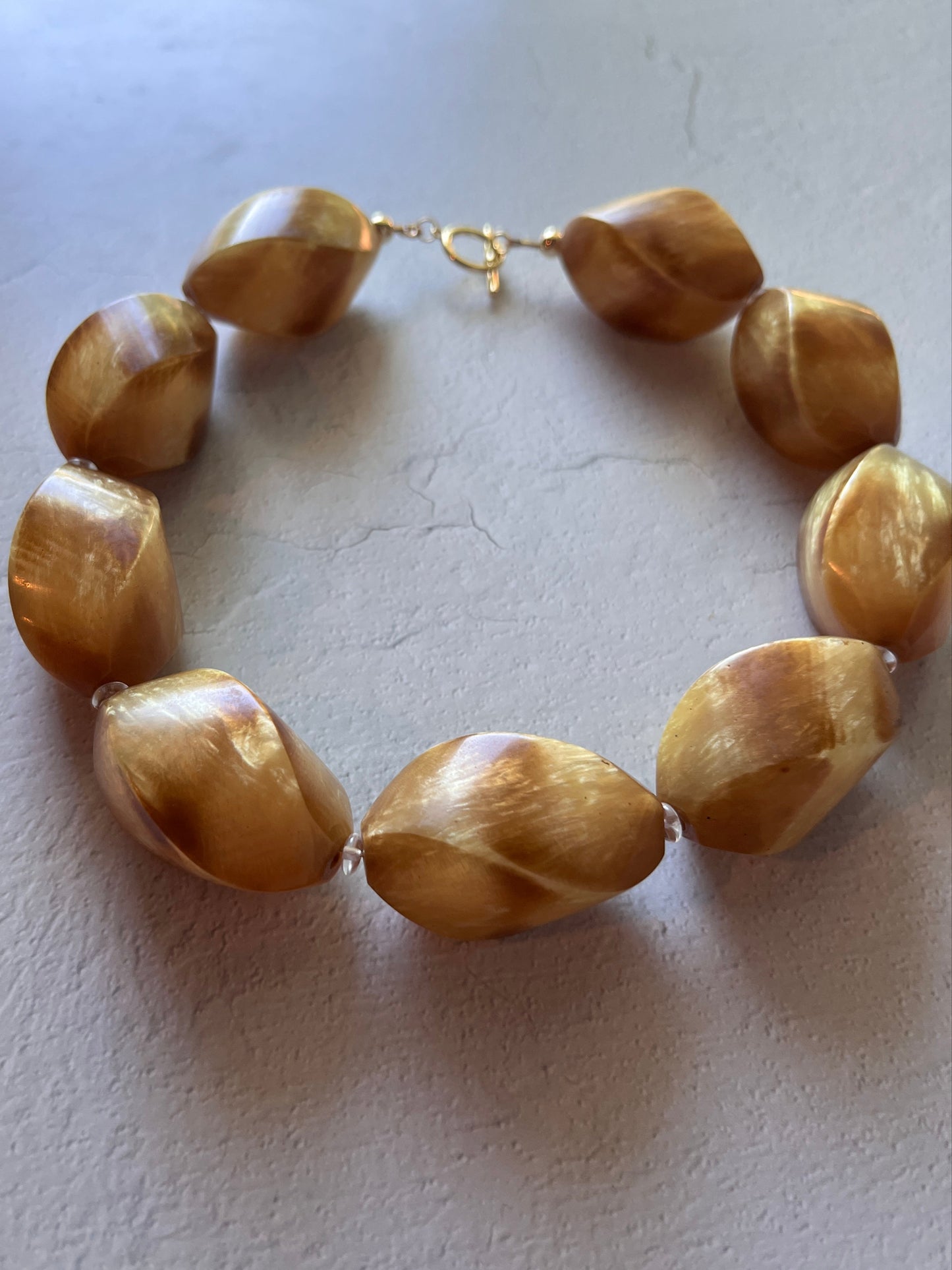 Toffee Chunky Resin Necklace- 18"