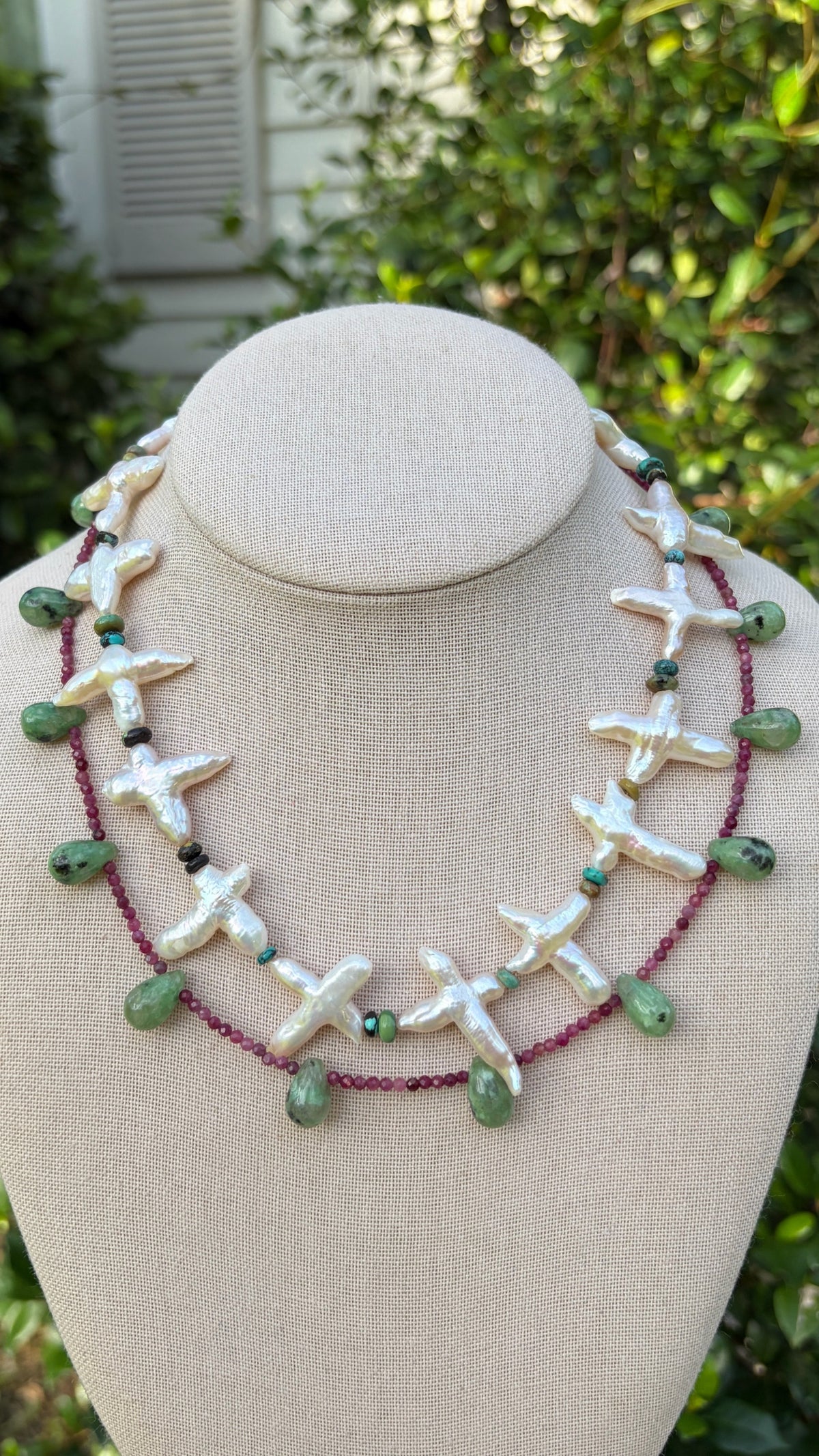 Pearl Crosses + Turquoise