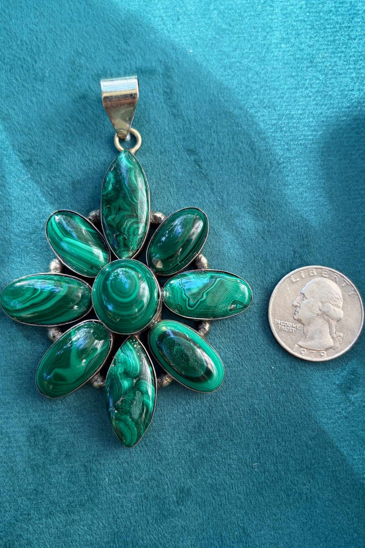 Malachite Flower Charm