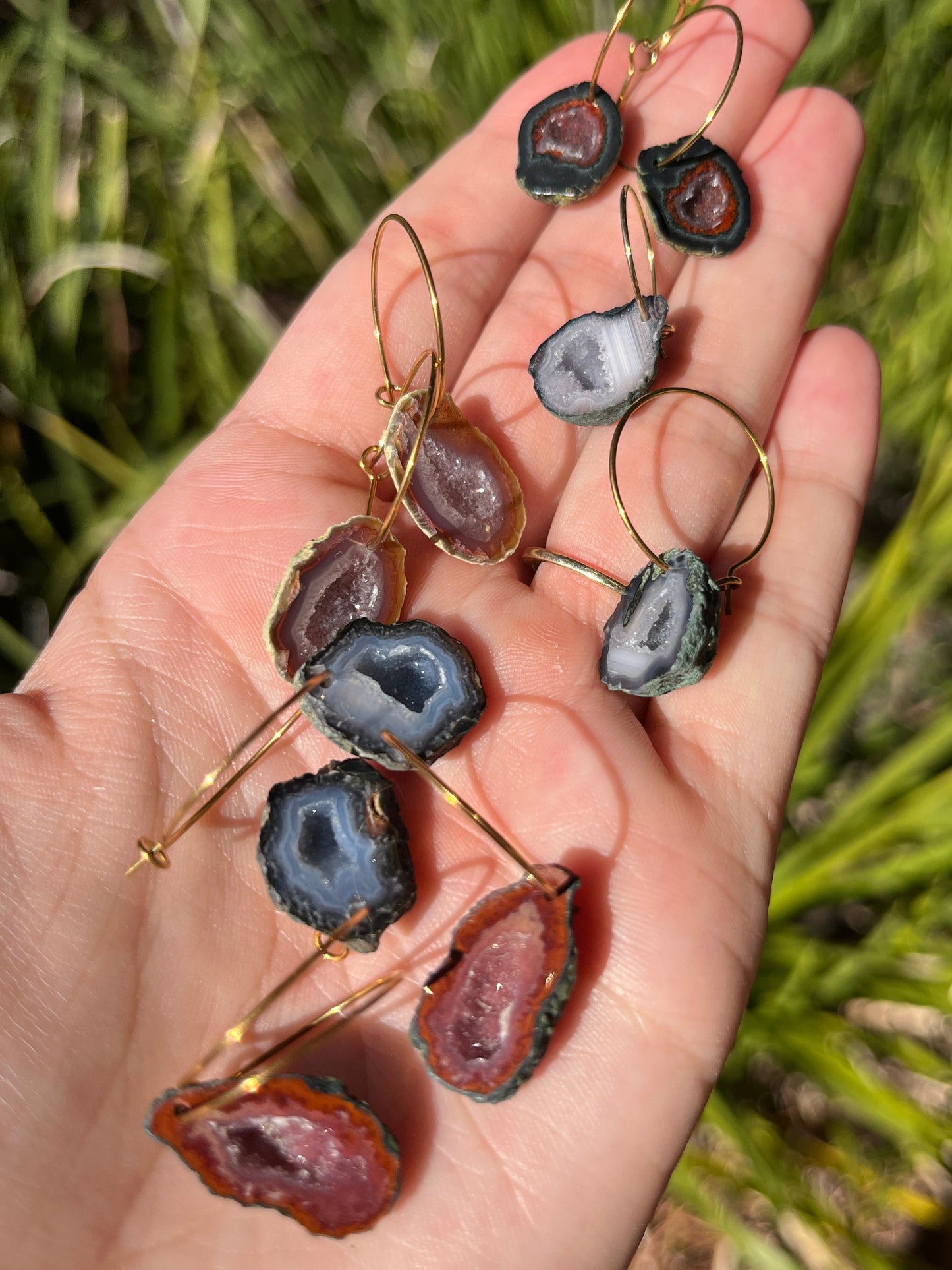 Agate Geode Mini Hoops