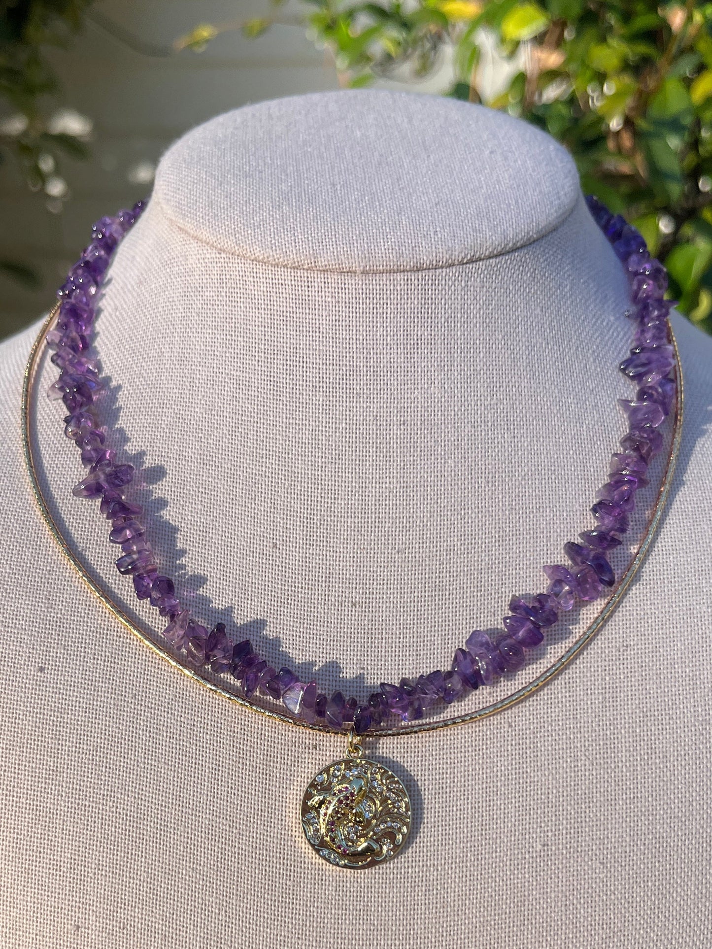 Stacker Set: Amethyst + Koi Gold Cord
