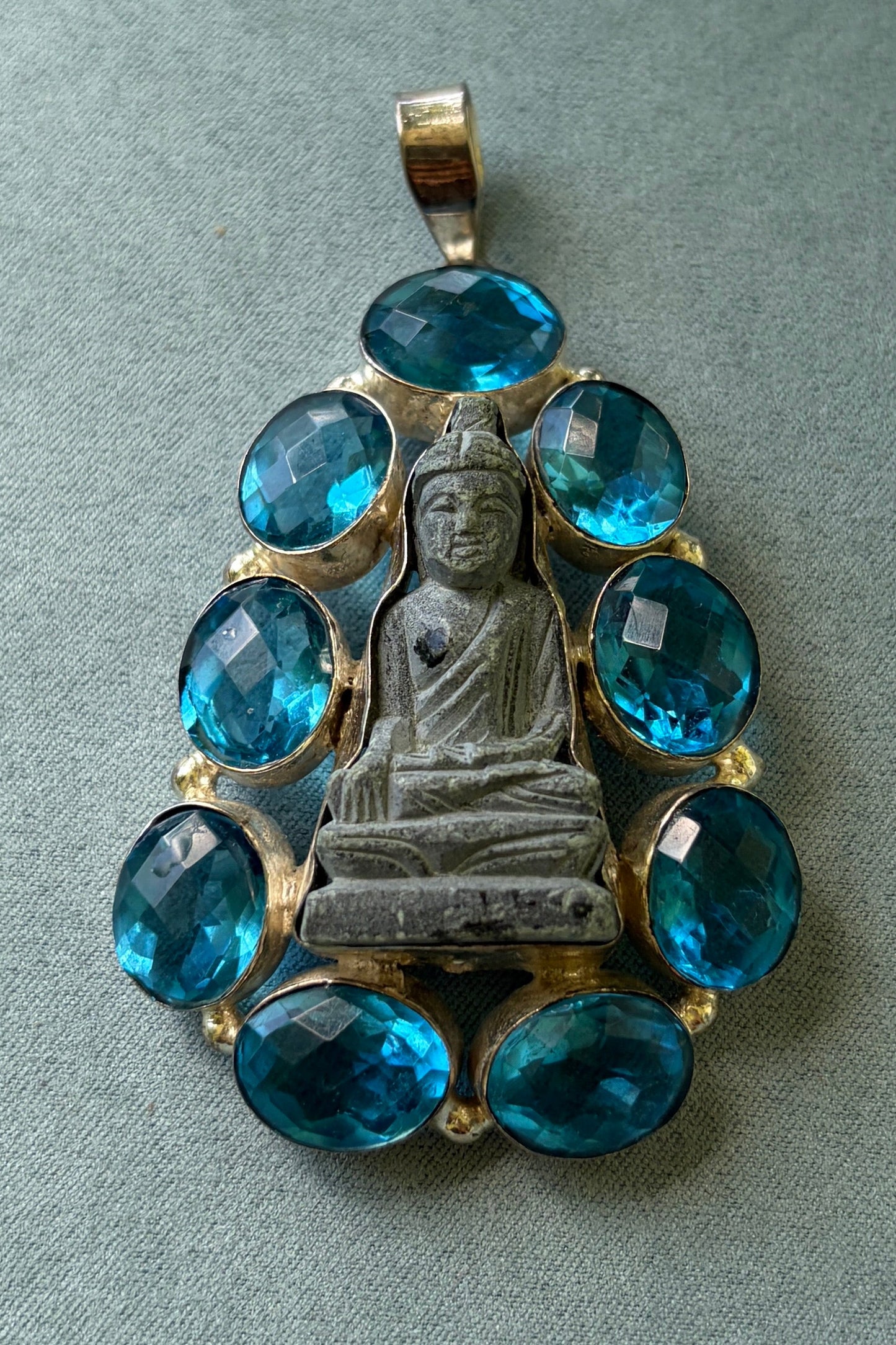 Blue Glass Crystal Buddha