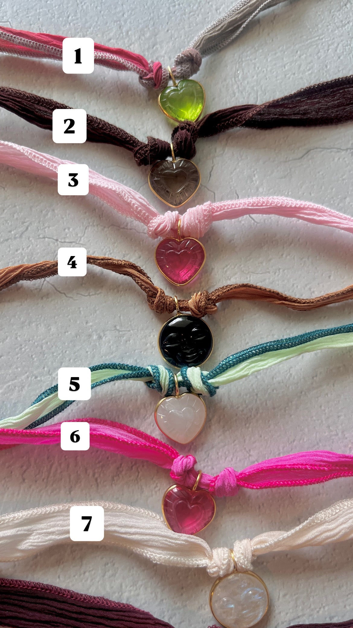 Silk Cords + Gemstone Charms- 32"