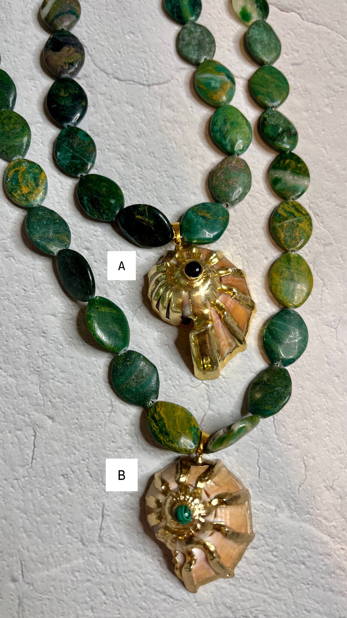 Jade + Spiral Shell