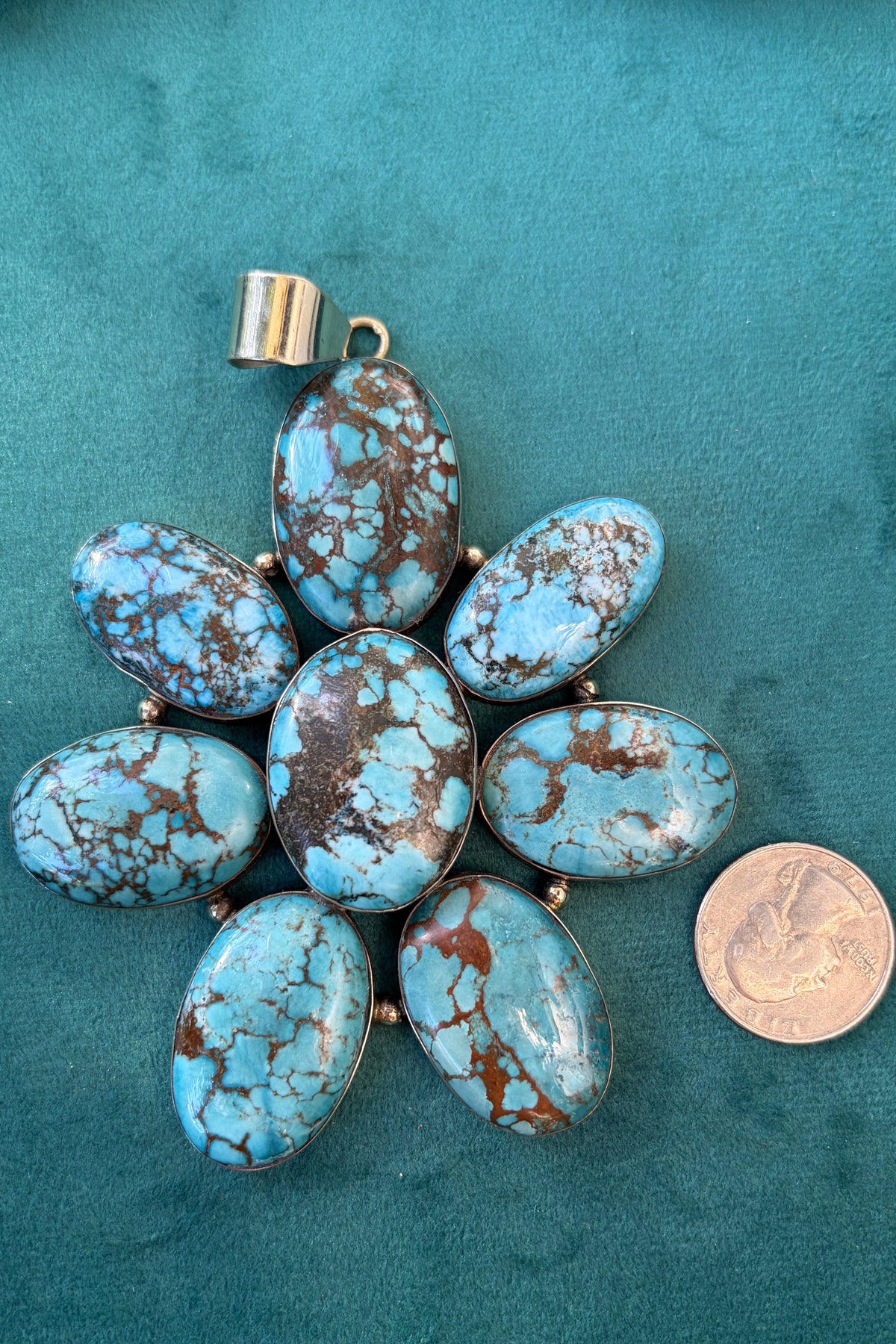Turquoise Flower Charm