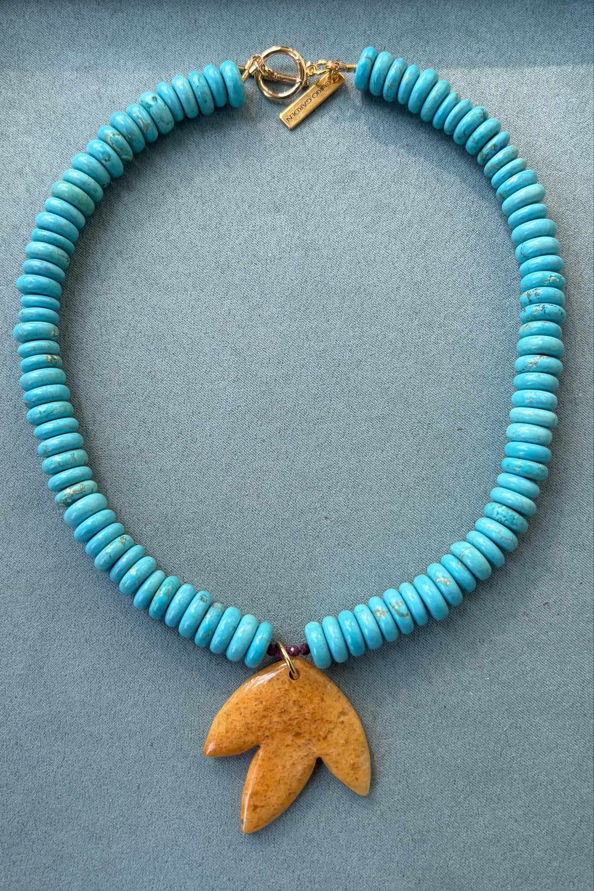 Turquoise, Rubies, and Yellow Jade