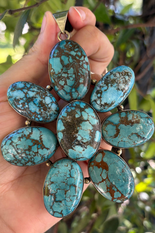 Turquoise Flower Charm
