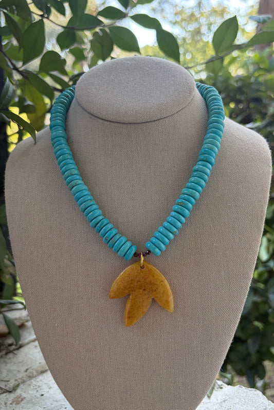 Turquoise, Rubies, and Yellow Jade