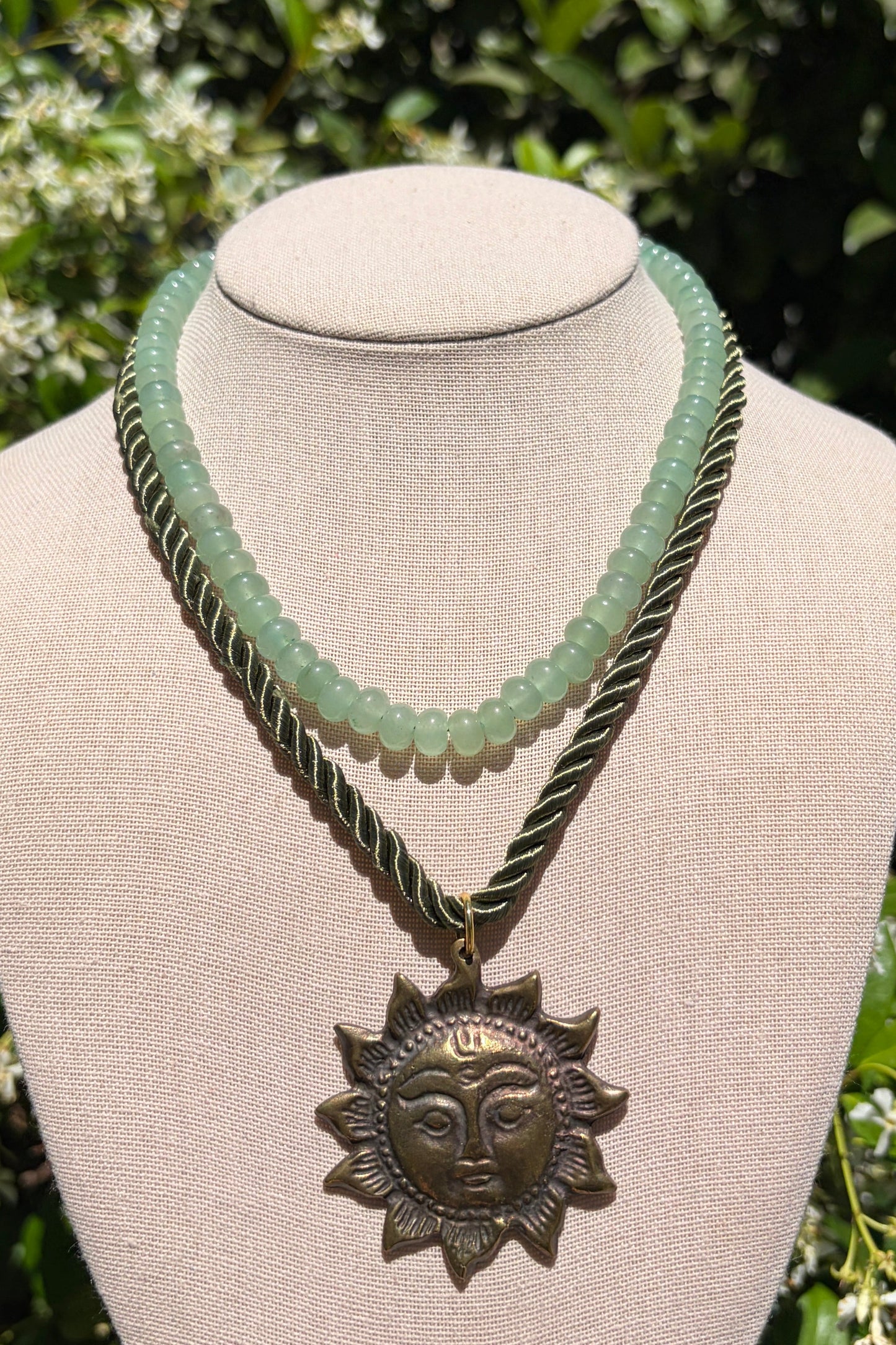 Stacker Set: Green Aventurine Candy + Vintage Sun