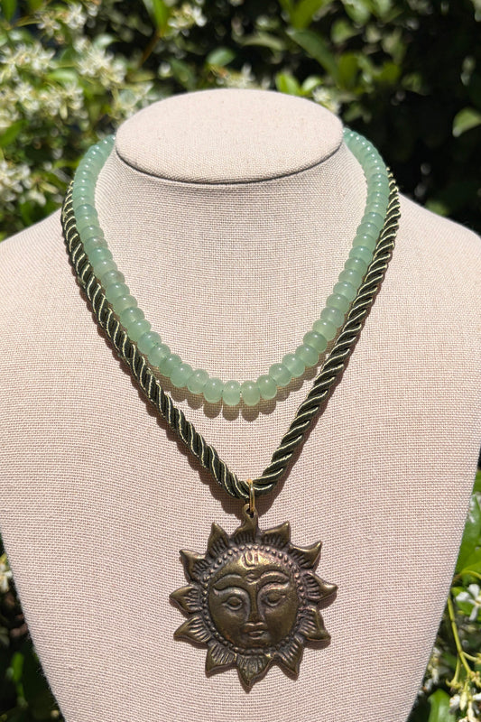 Stacker Set: Green Aventurine Candy + Vintage Sun