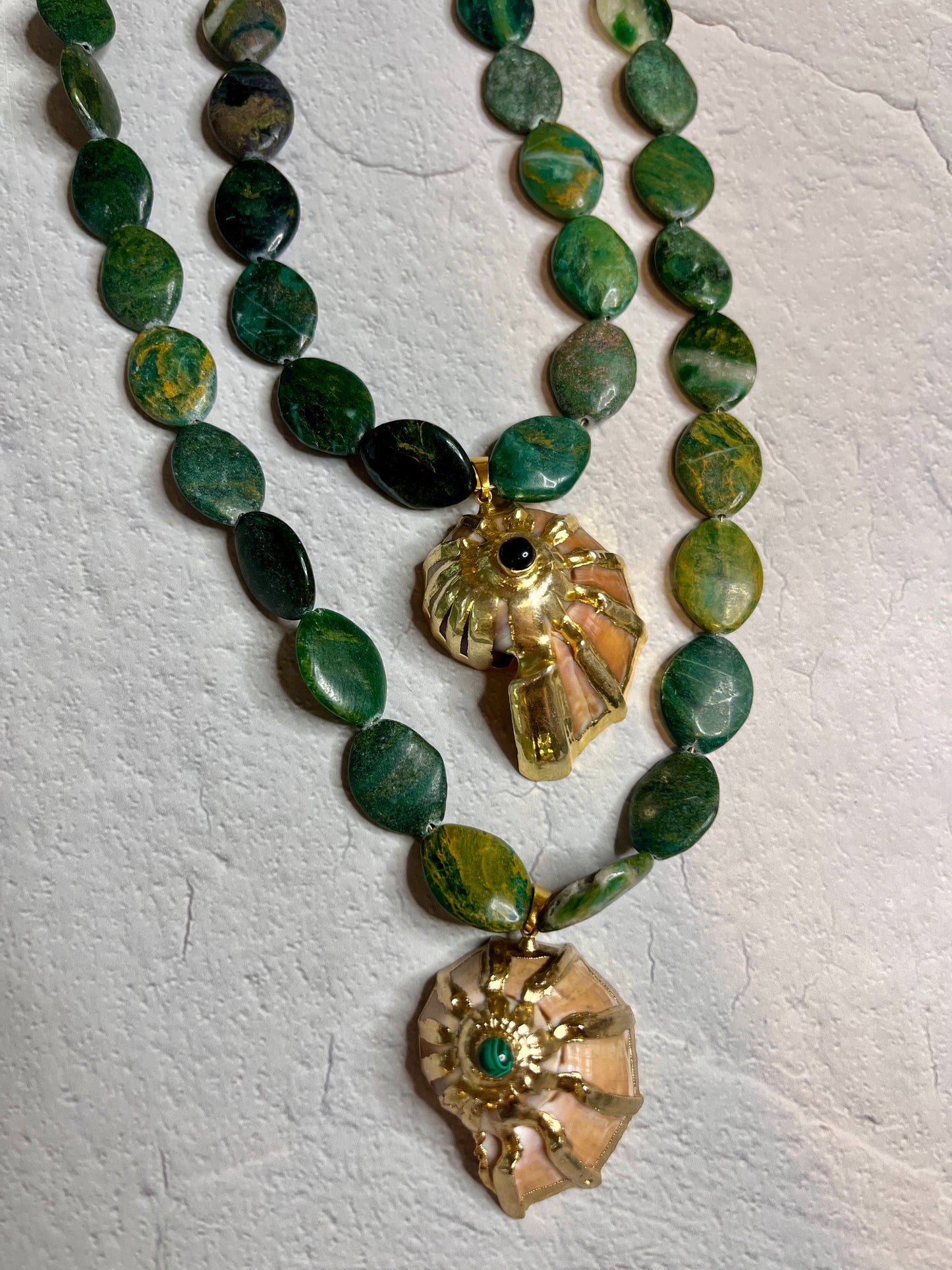 Jade + Spiral Shell