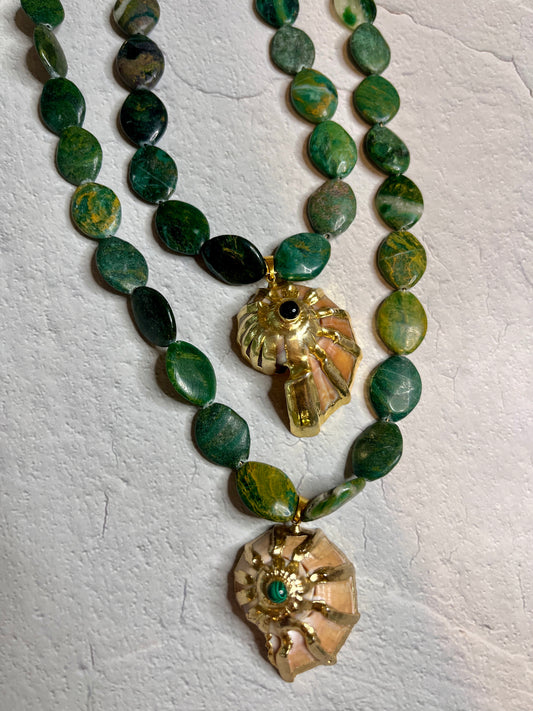 Jade + Spiral Shell