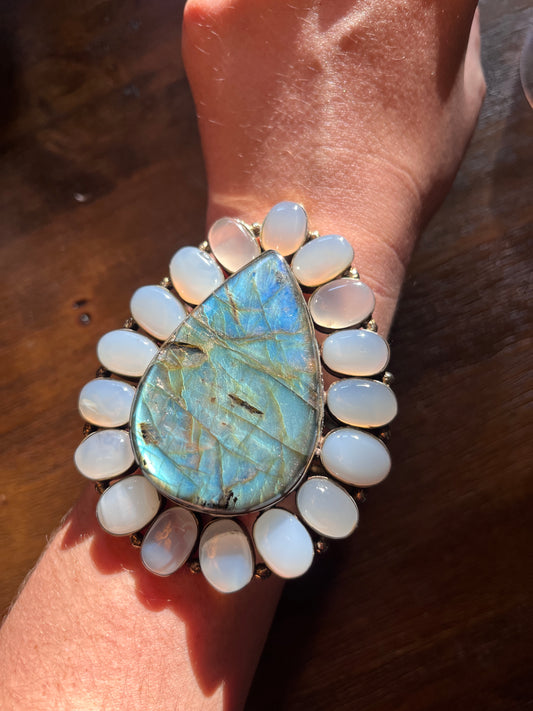 Agate + Labradorite Cuff
