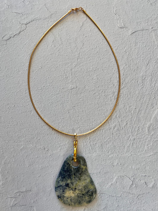 Yellow Leaf Turquoise on 15.5" Cord