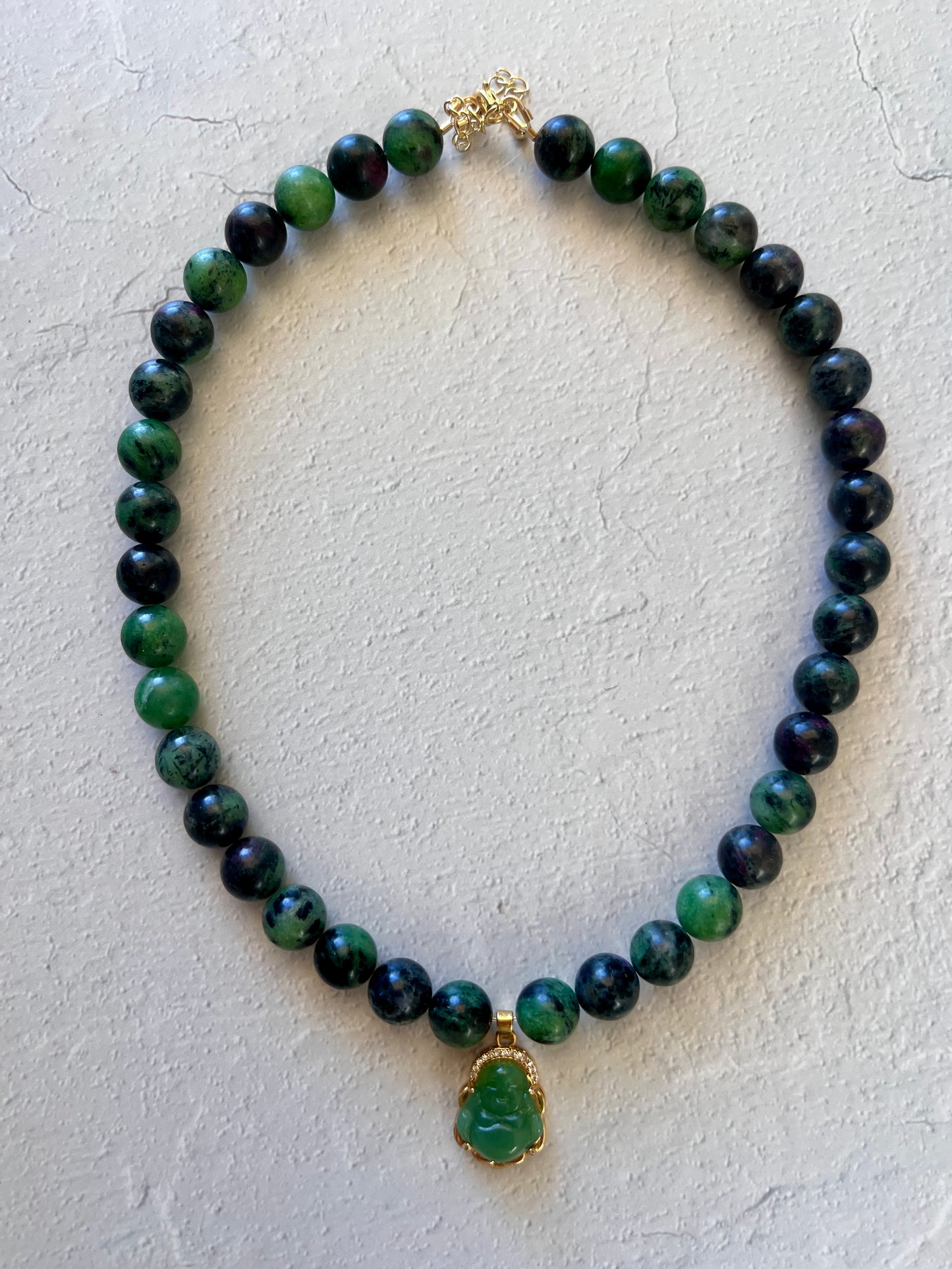 Ruby Zoisite + Jade Buddha