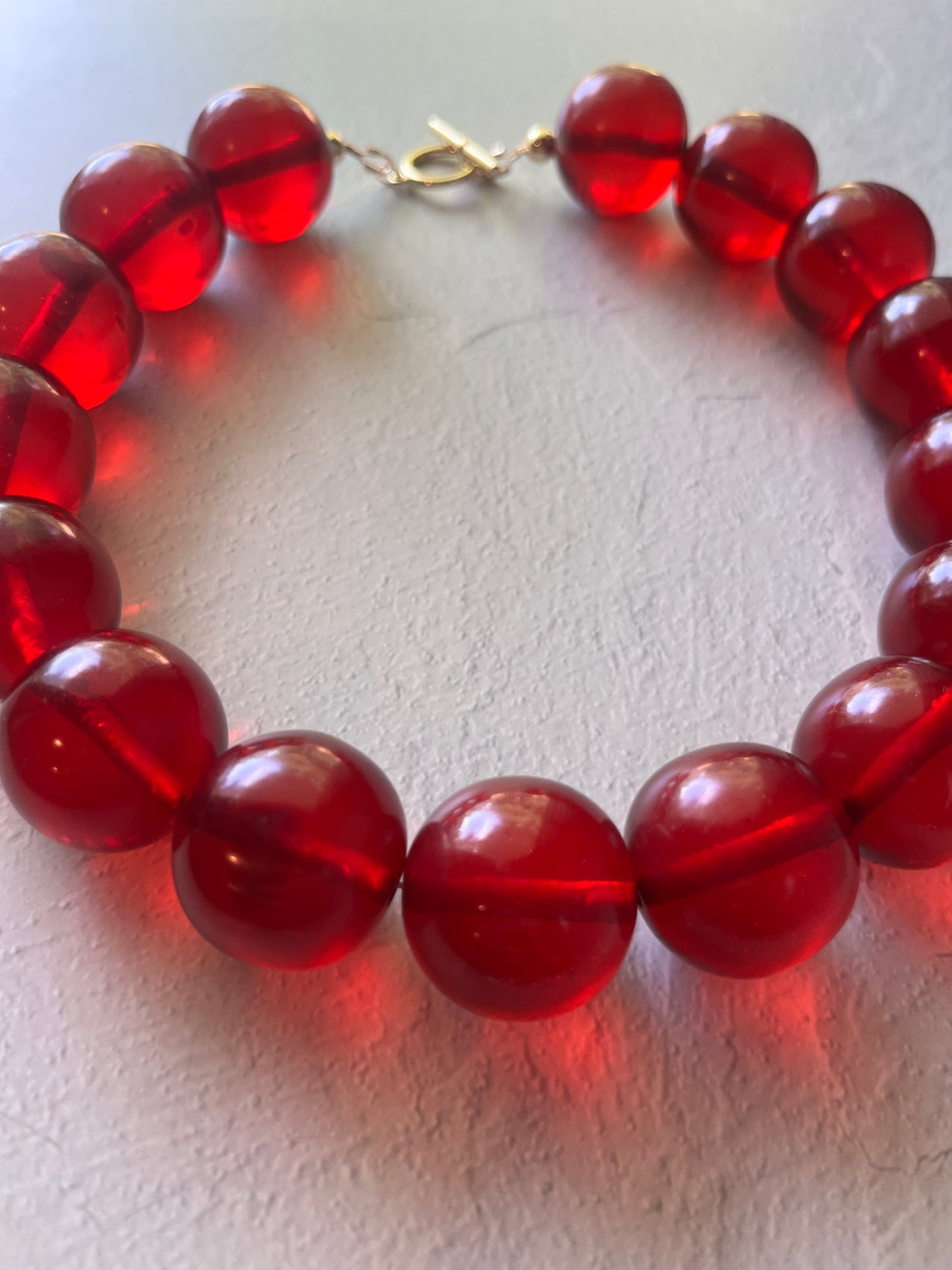 Red Resin Necklace 17"