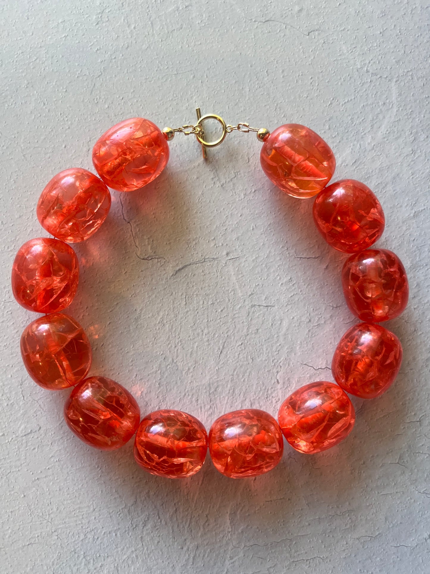 Orange Resin Necklace 17"