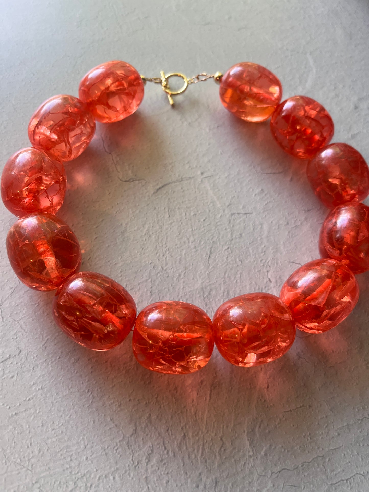 Orange Resin Necklace 17"