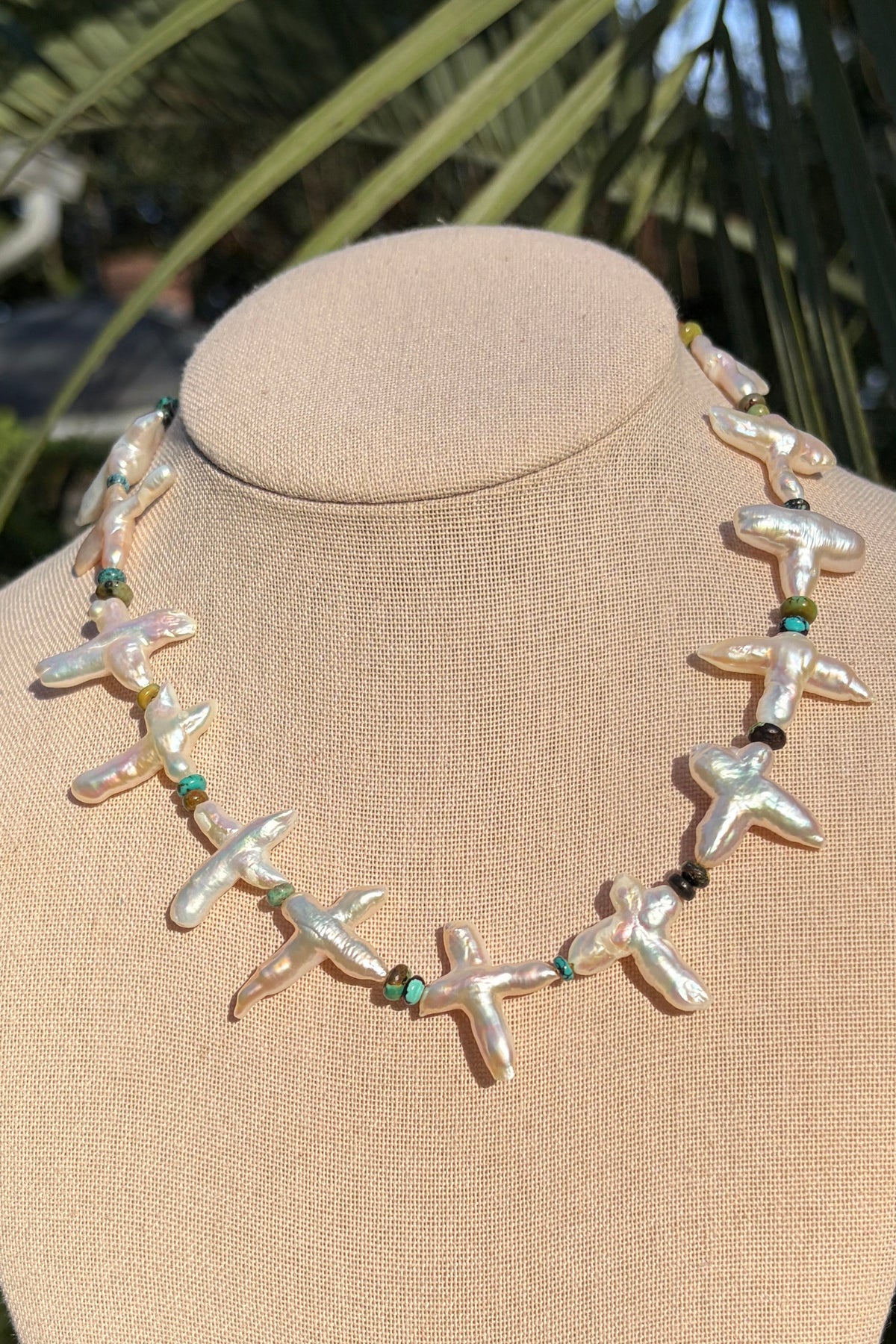 Pearl Crosses + Turquoise