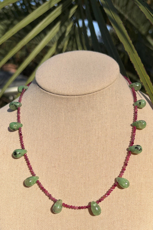 Pink Tourmaline + Kiwi Quartz