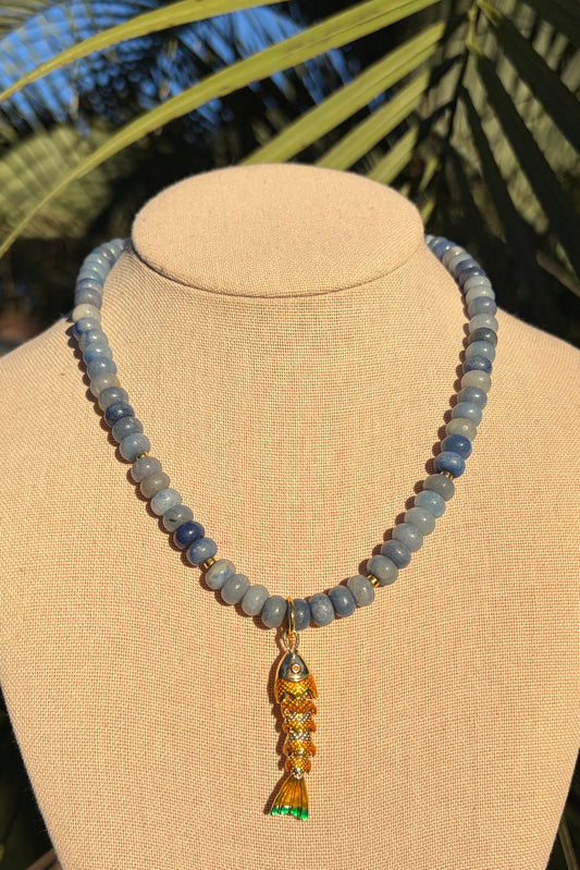 Blue Opal + Golden Fish