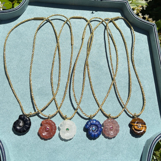 Nautilus Gemstone on Cord