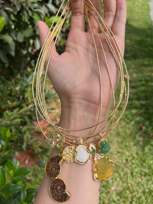 Charms on 18" Gold Plated Cords
