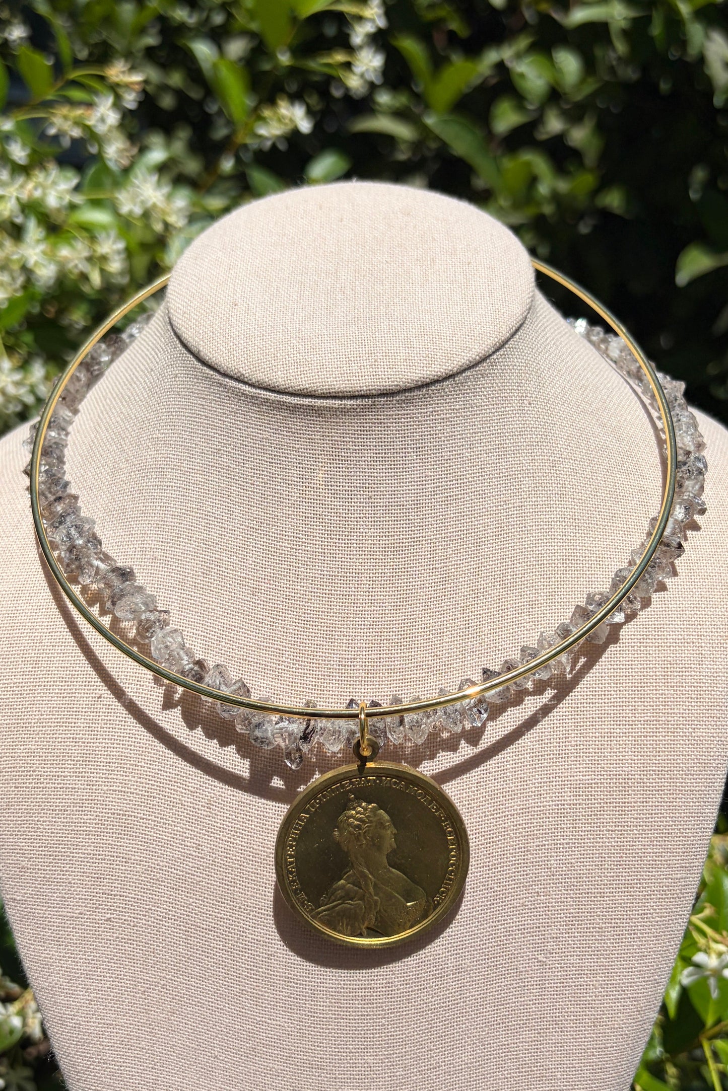 Stacker Set: Herkimer Quartz + Coin Collar