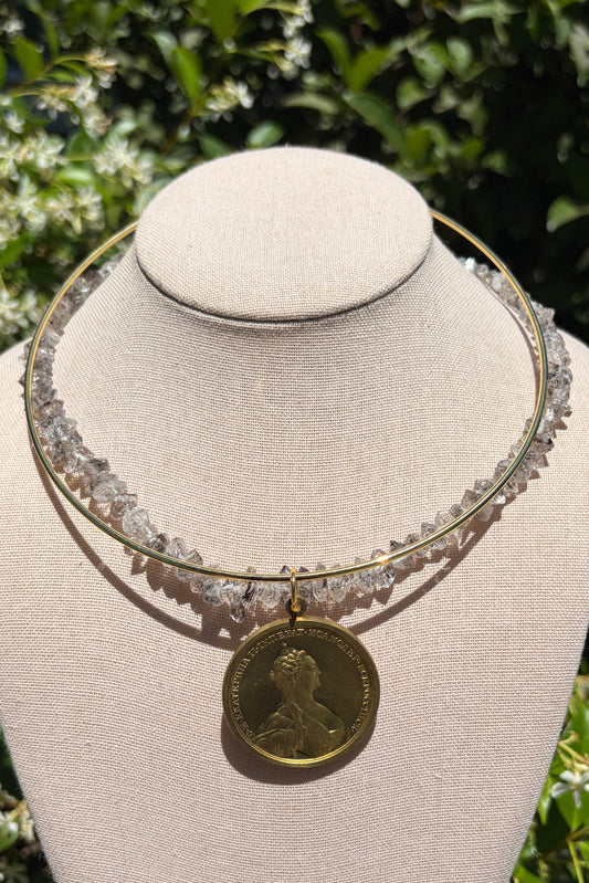 Stacker Set: Herkimer Quartz + Coin Collar