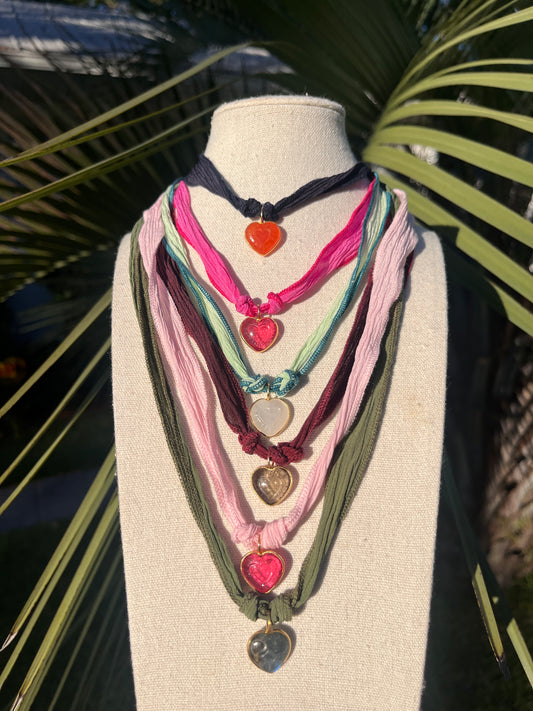 Silk Cords + Gemstone Charms- 32"