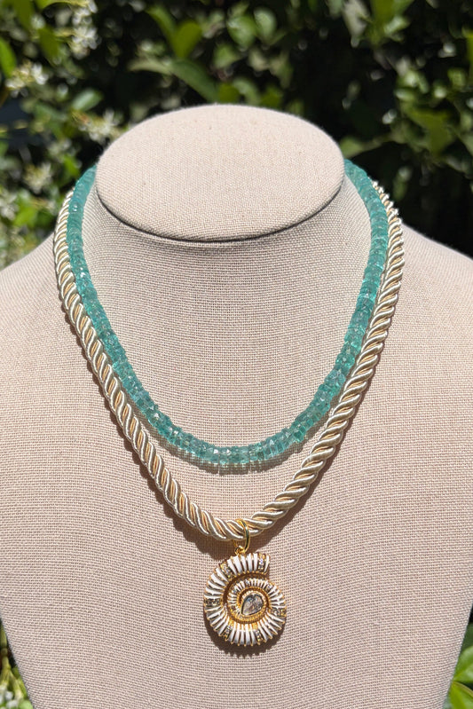 Stacker Set: Blue Topaz + Shell