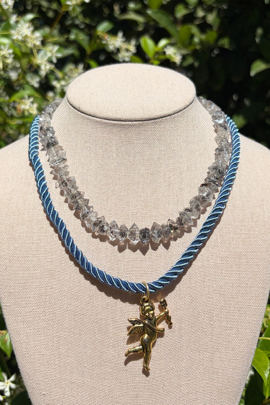 Stacker Set: Vintage Cherub + Herkimer Quartz