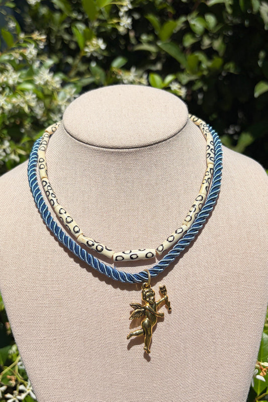 Stacker Set: Vintage Cherub + Patterned Bone