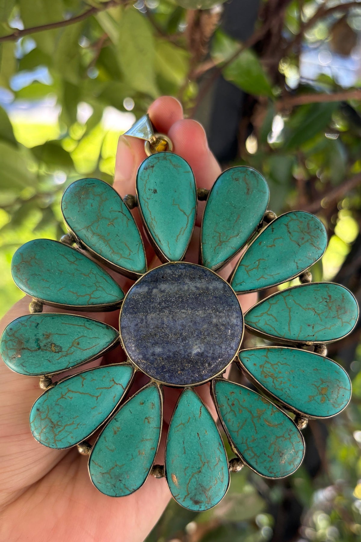 Turquoise + Lapis Flower