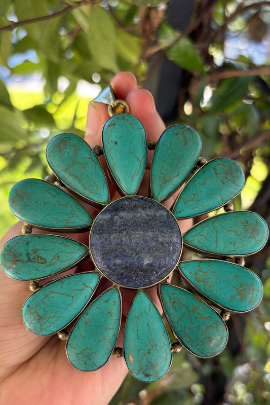 Turquoise + Lapis Flower