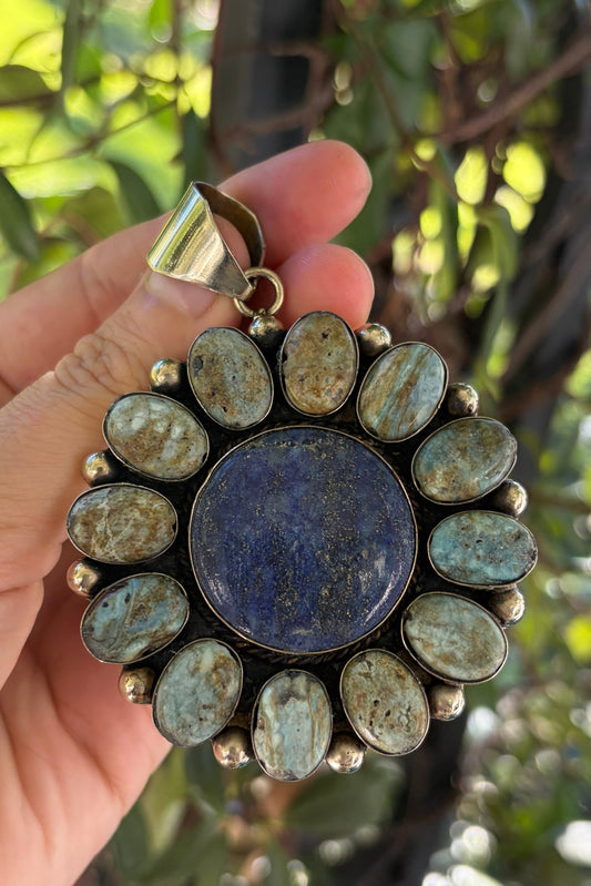 Lapis + Turquoise Flower