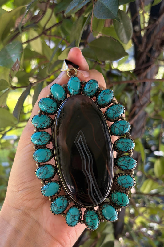Turquoise + Black Agate
