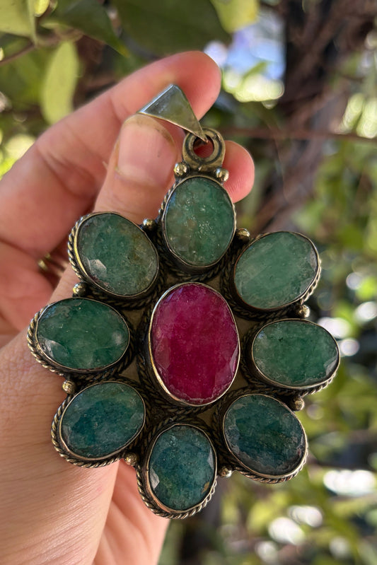 Emerald + Ruby Flower