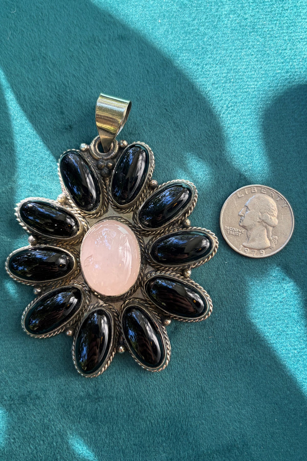 Onyx + Rose Quartz Flower