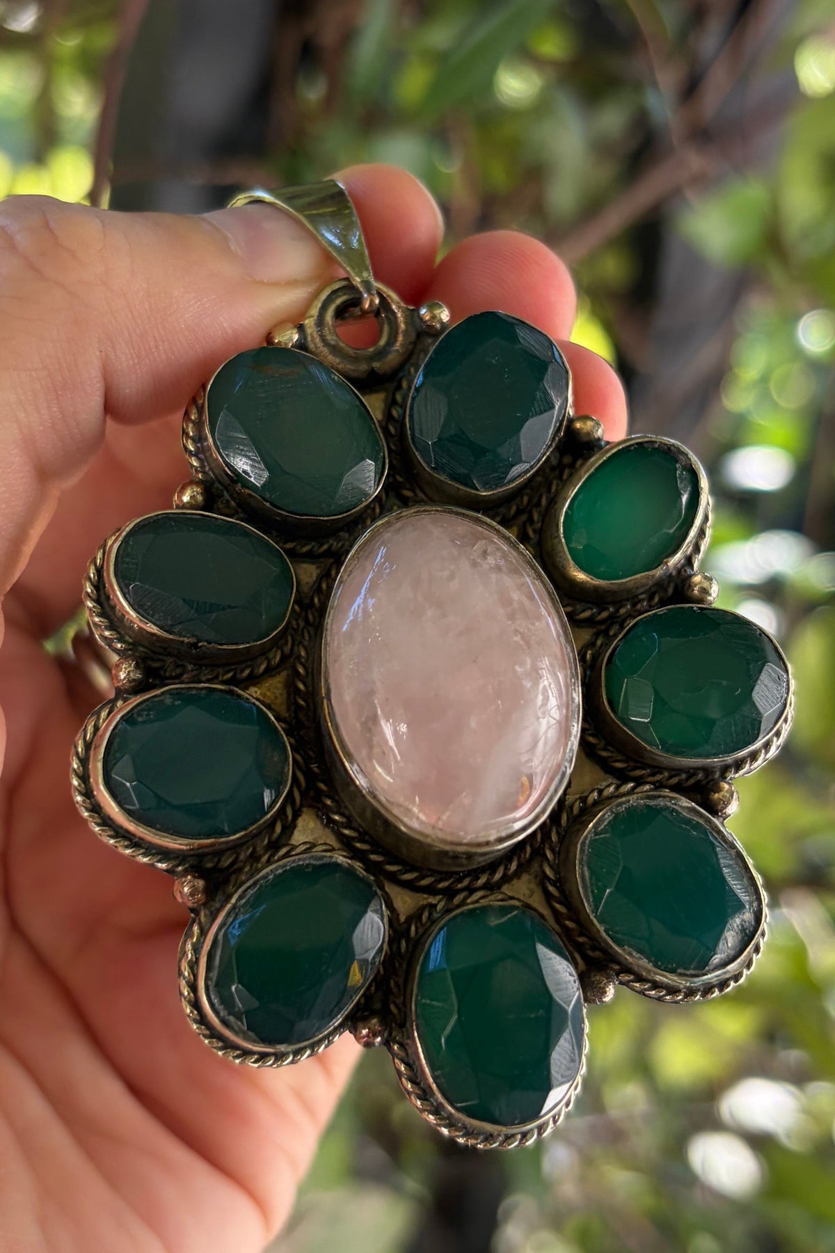 Emerald + Rose Quartz