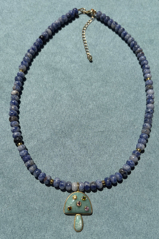 Blue Jasper + Amazonite Mushroom