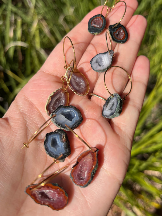 Agate Geode Mini Hoops