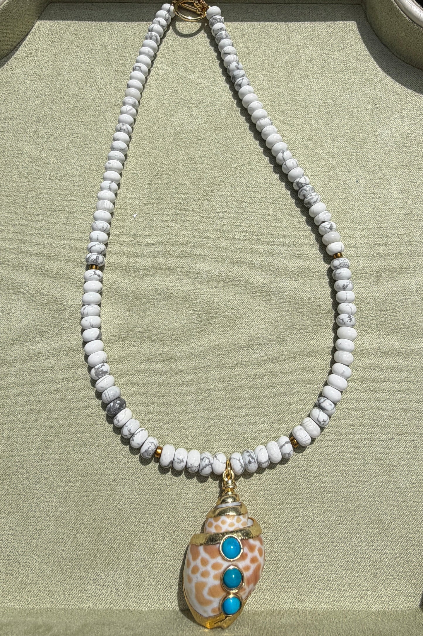 White Howlite + Shell
