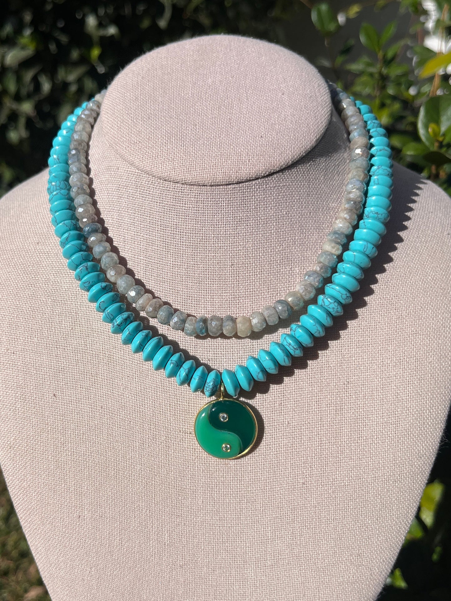 Stack Set: Moonstone Stacker + Turquoise Yin Yang