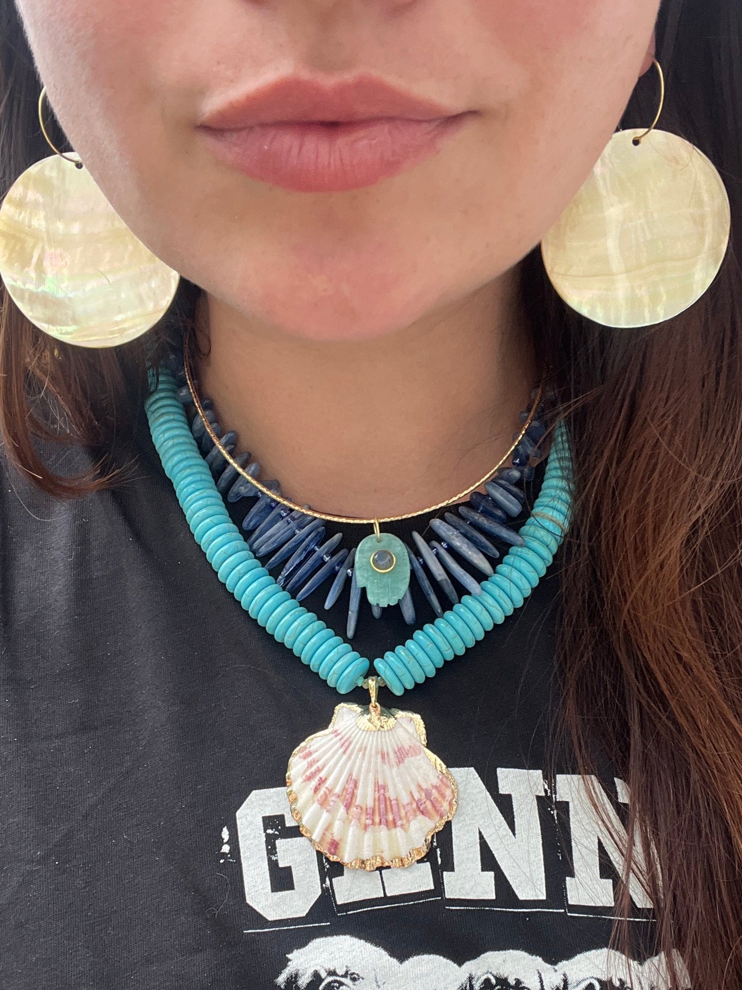 Mother of Pearl Mini Hoops