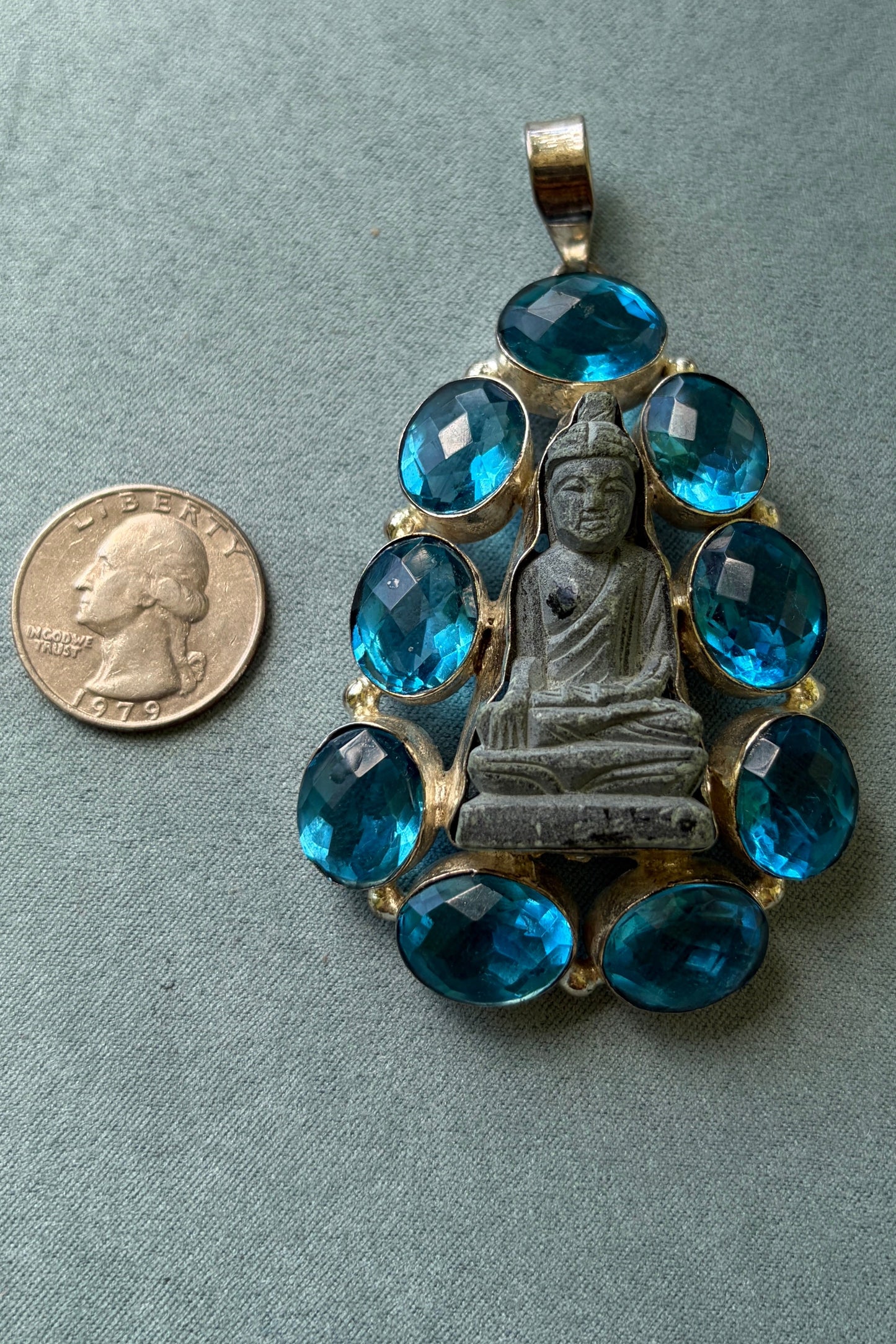 Blue Glass Crystal Buddha